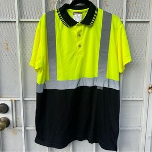 Portwest mens XL Polo Shirt S479 short sleeve yellow & black